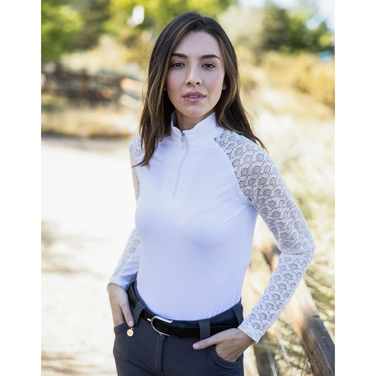 Kastel Denmark Long Sleeve Lace Trim Shirt