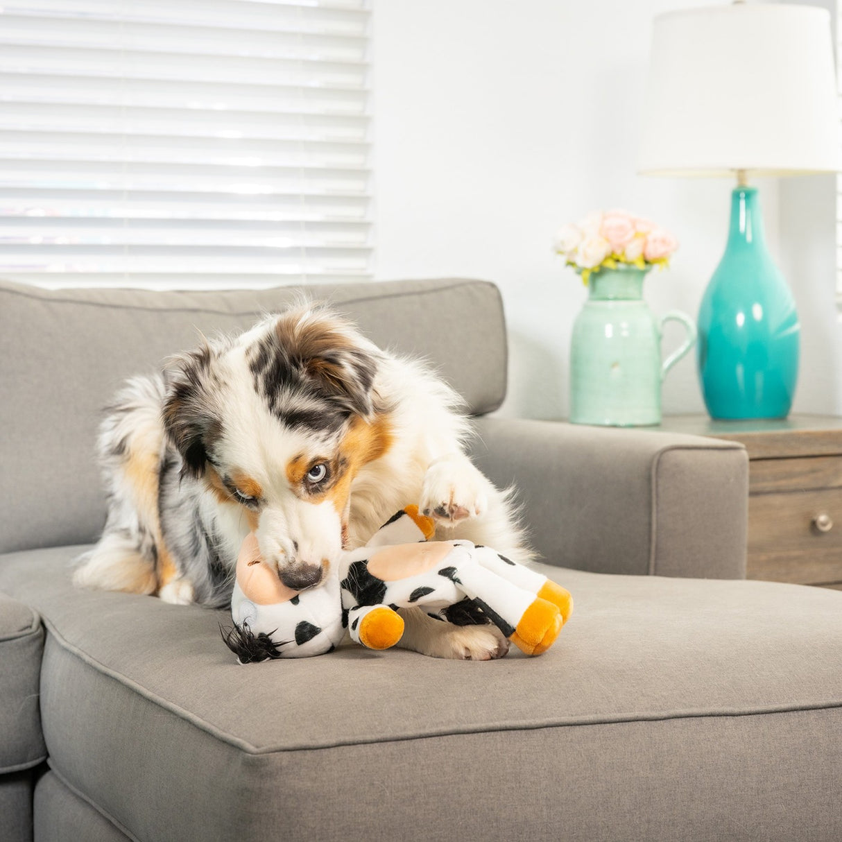 Lulubelles Power Plush Clarence Cow Dog Toy
