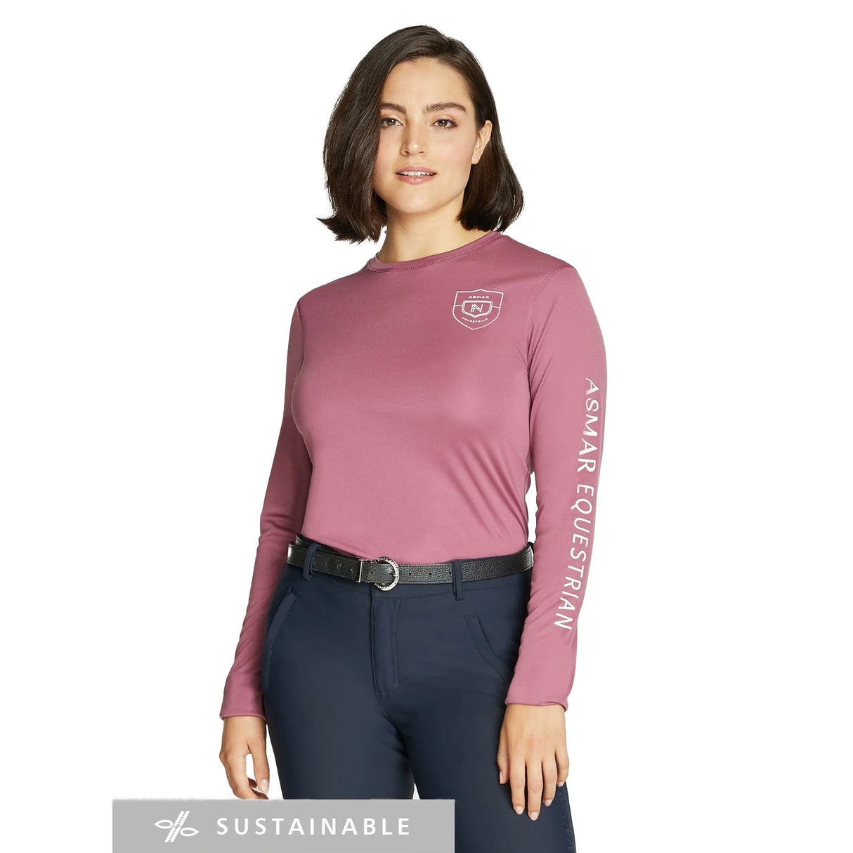 T-shirt durable à manches longues avec logo Asmar Equestrian