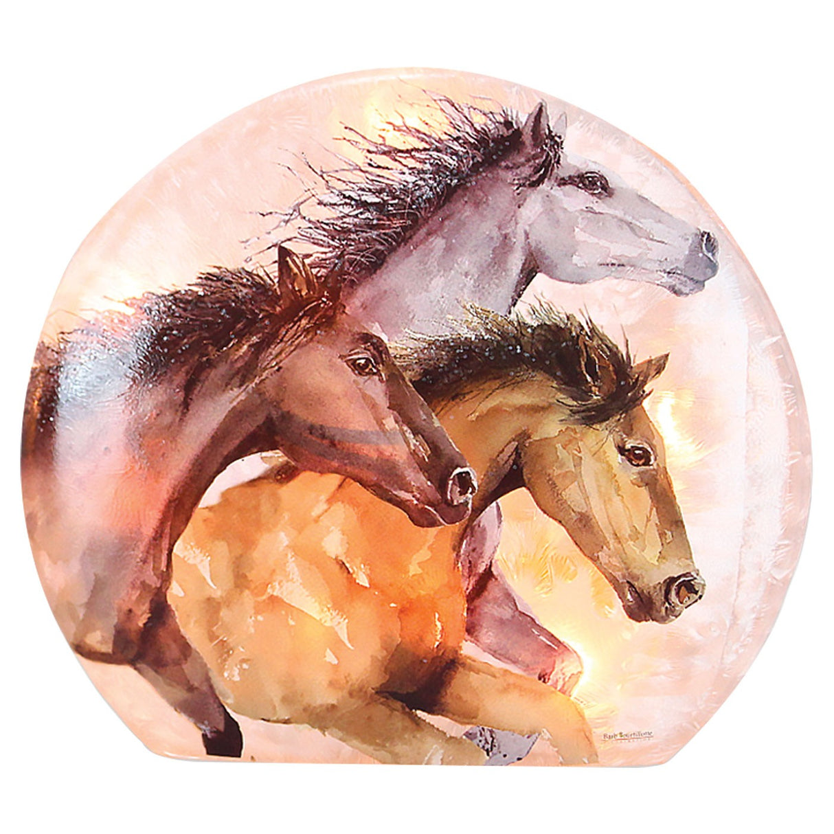 Hoof Beats Lighted Oval Vase