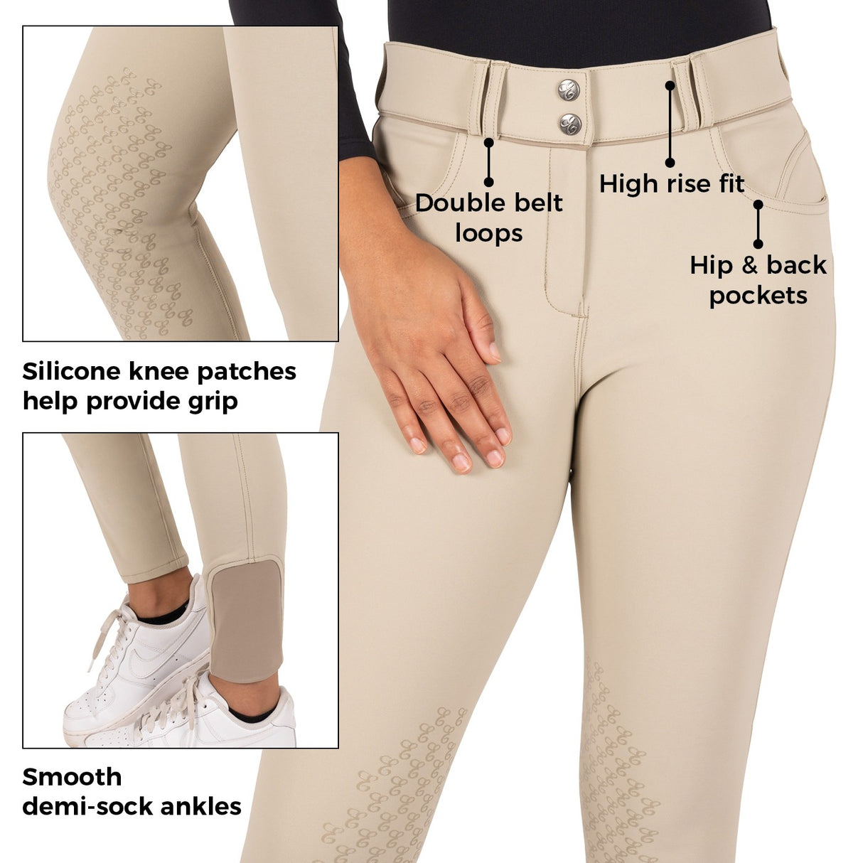 Pantalon d'équitation taille haute Elation Platinum Brooklyn