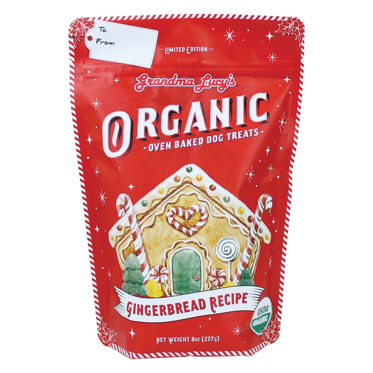 Grandma Lucy's Organic Baked Gingerbread Dog Treat 8 oz.