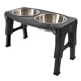 Dexas Adjustable Height Pet Feeder W- Stainless Steel Bowls