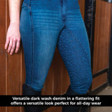 Pantalon d'équitation à fond intégral Elation Red Label Dinah Denim